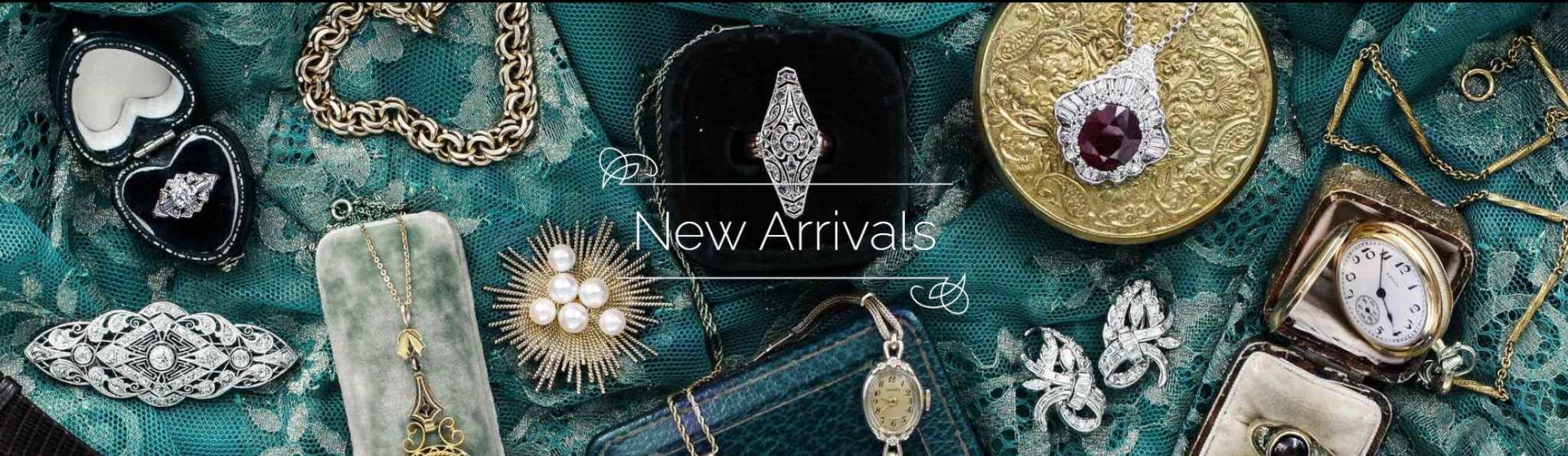Vintage costume jewellery on a white background