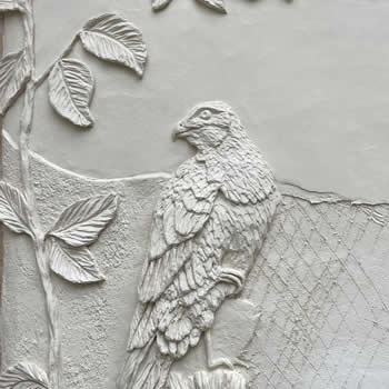 Handcrafted pargetting design on heritage property