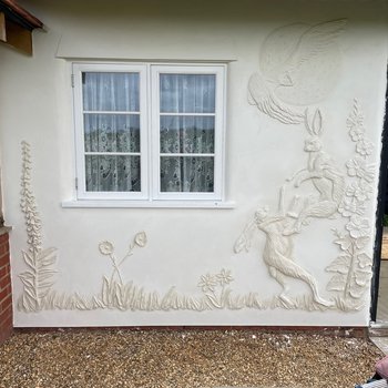 Decorative plasterwork detail by pargetter James Collier