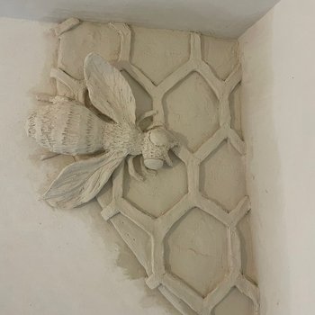 Handcrafted pargetting design on heritage property