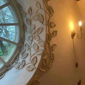 Decorative pargetting work in lime plaster by James Collier
