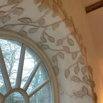 Decorative pargetting work in lime plaster by James Collier