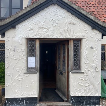 Decorative plasterwork detail by pargetter James Collier