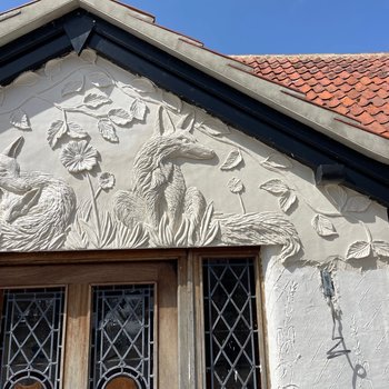 Decorative plasterwork detail by pargetter James Collier